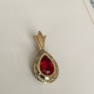 Vintage Ruby Gemstone Oval Pendant